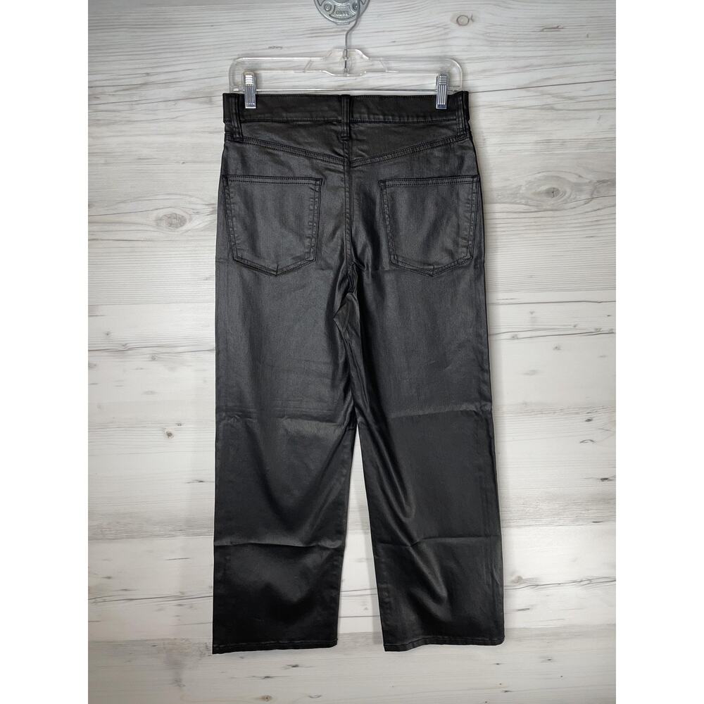 Banana Republic Straight High Rise Ankle Jeans Womens 28 Black Coated Denim - Picture 7 of 12